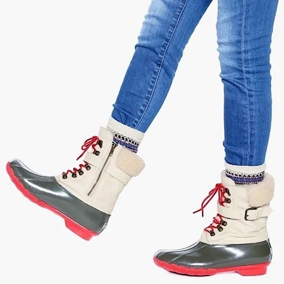 J. Crew Sperry Wool Shearwater Duck snow Boots women’s size 6 - Picture 1 of 12